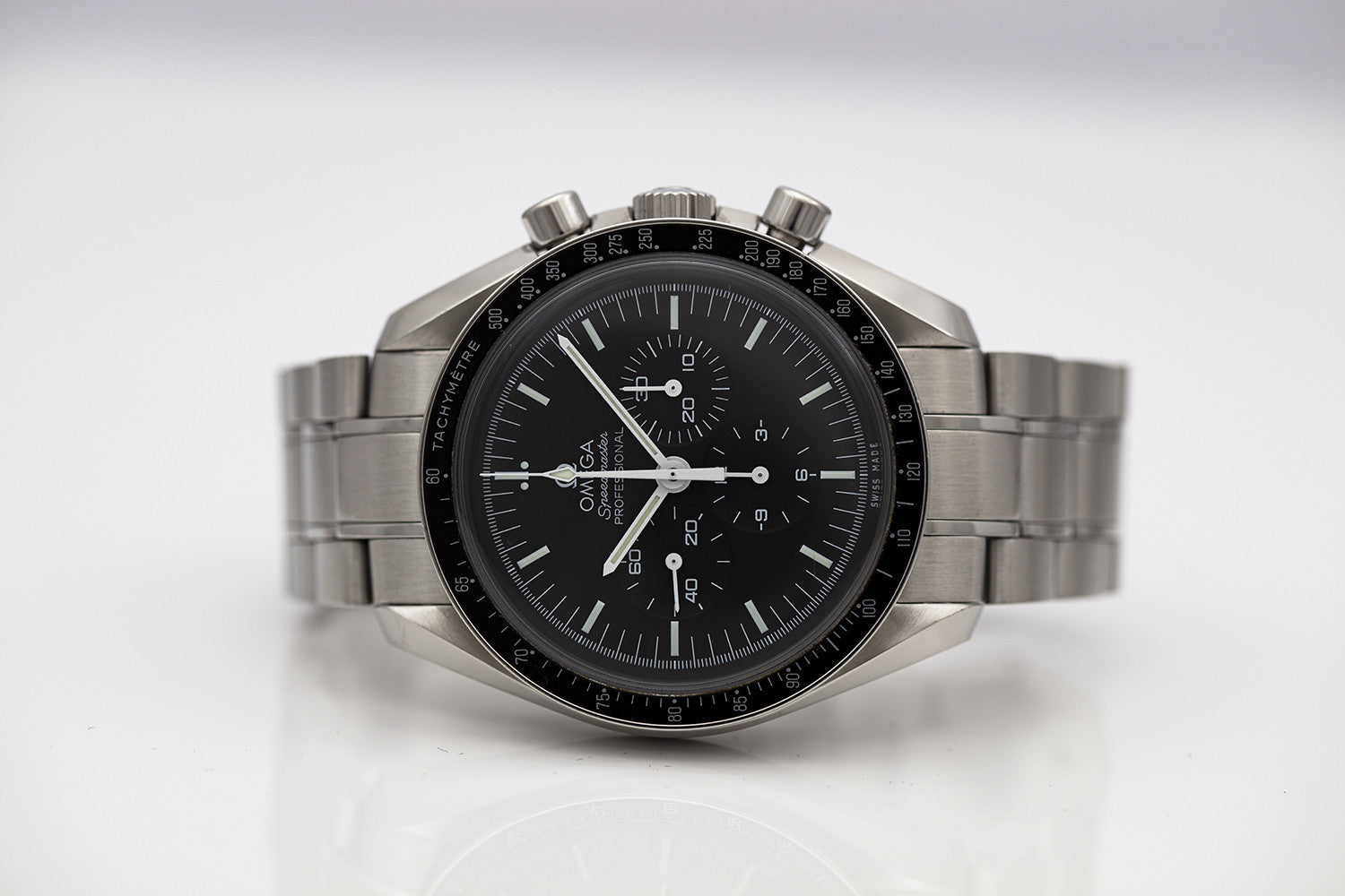 SOLD - PRE-OWNED Omega Speedmaster Professional Moonwatch Black & Seel Ref 31130423001005
