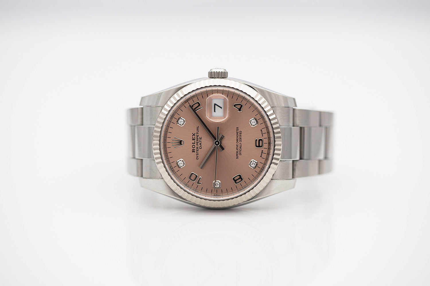 SOLD - PRE-OWNED Rolex Date 34 mm Automatic Steel Pink Ref 68240