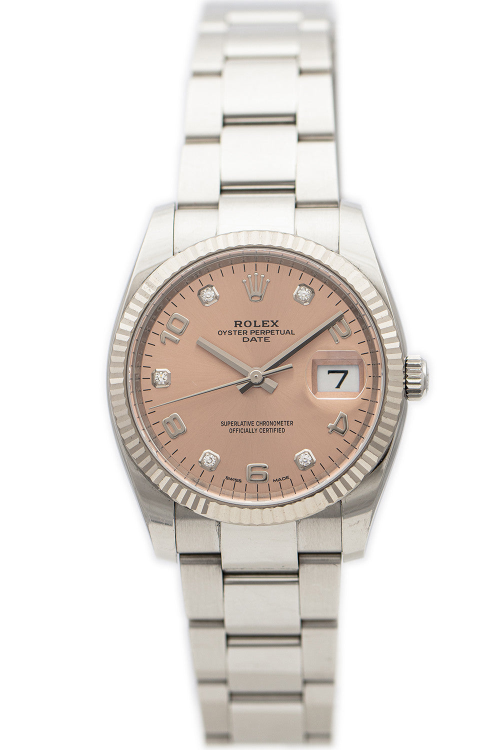 SOLD - PRE-OWNED Rolex Date 34 mm Automatic Steel Pink Ref 68240