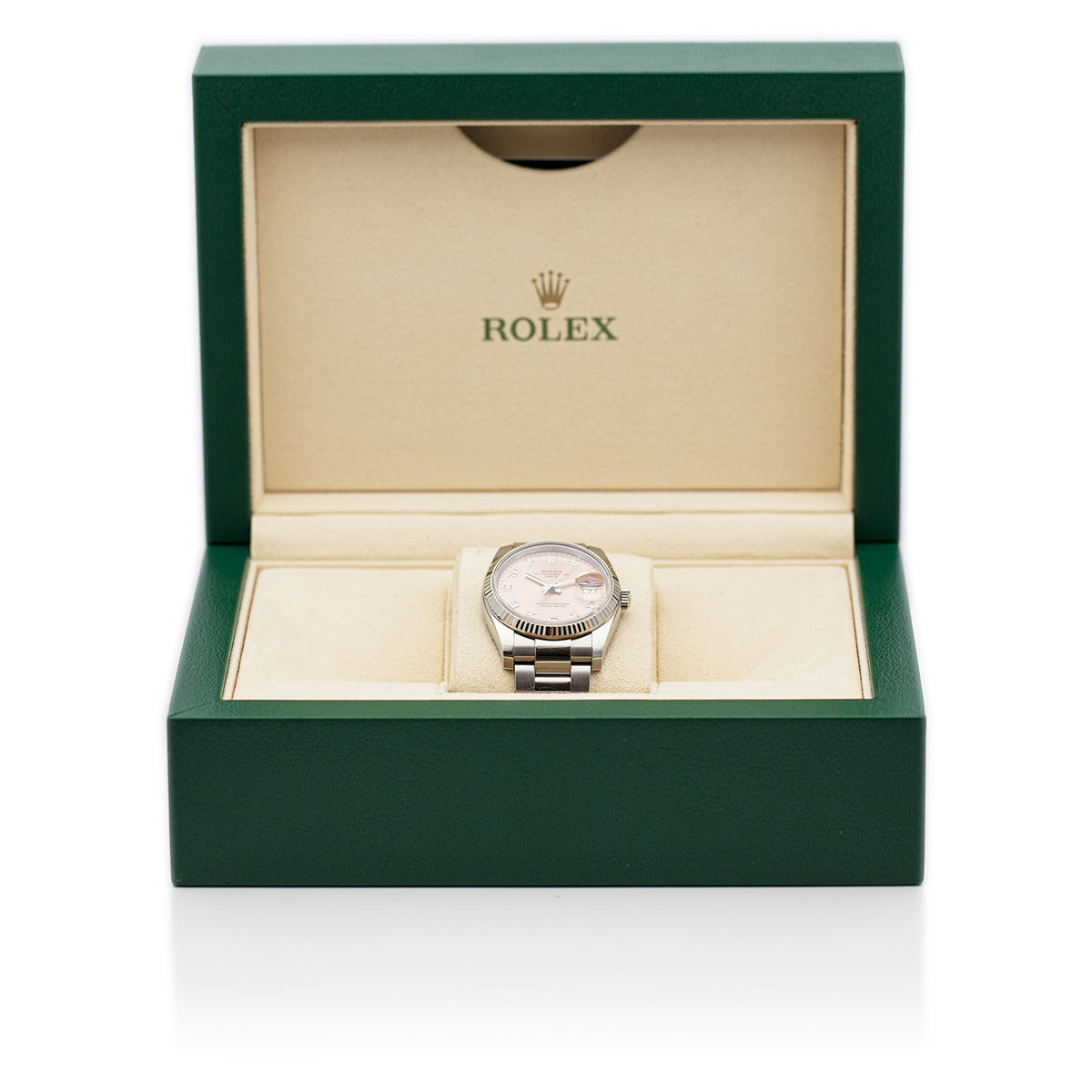 SOLD - PRE-OWNED Rolex Date 34 mm Automatic Steel Pink Ref 68240