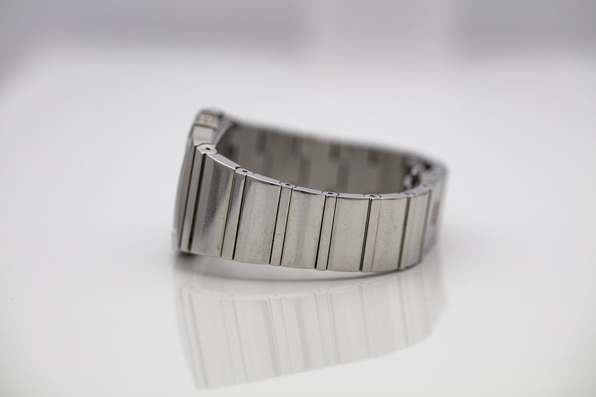 PRE-OWNED OMEGA Constellation Quadrella Stainless Steel Mother of Pearl Ref 15867000