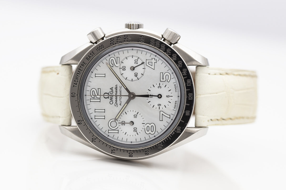 PRE-OWNED Omega Speedmaster Reduced Chronograph 39mm Steel & Mother of Pearl Ref 3834.70.36