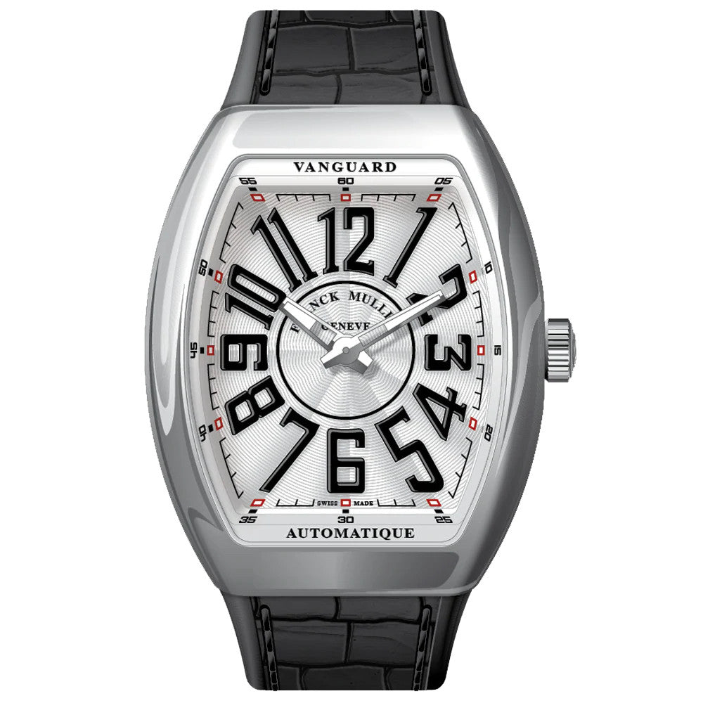 Franck Muller - V45 Vanguard Slim Polished Stainless Steel White: V 45 S AT (NR) (AC) (BLC. NR AC)