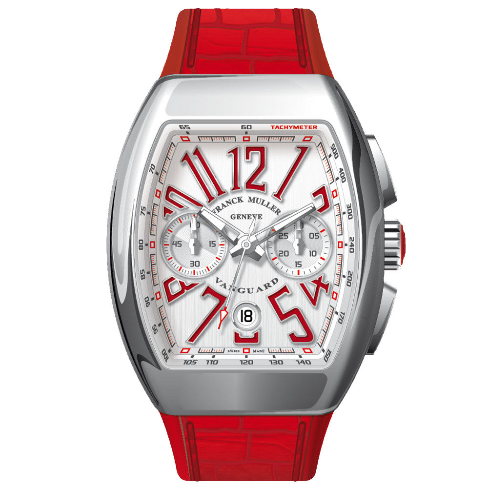 Franck Muller - V45 Vanguard Chrono Stainless Steel Red Ref: V 45 CC DT (RG) (AC) (BLC. RGE AC)