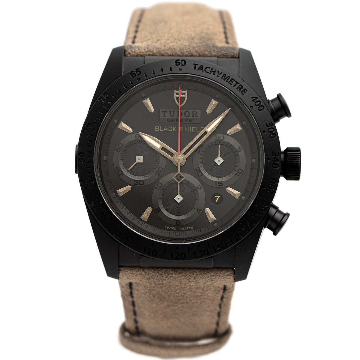 SÅLD - BEGAGNAD Tudor Fastrider Black Shield Ceramic & Leather 2020 Ref 42000CN