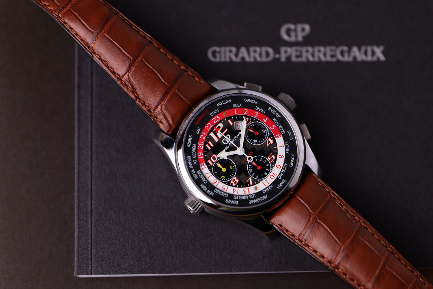 SOLD - PRE-OWNED Girard-Perregaux WW.TC World Time Ferrari F1 053 Limited Edition 49800