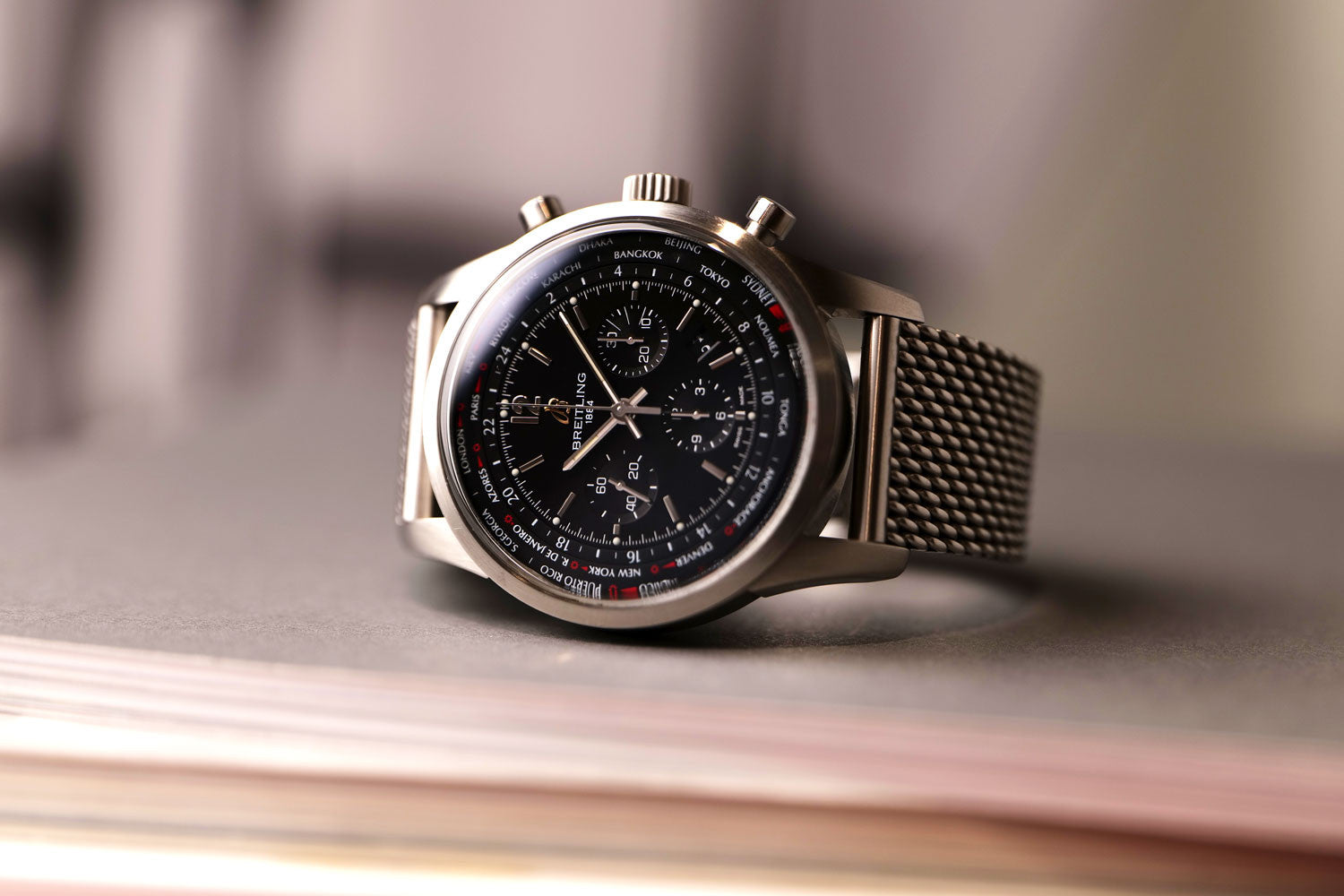 BEGAGNAD Breitling Transocean Unitime Pilot Svart & Armband AB0510U6/BC2