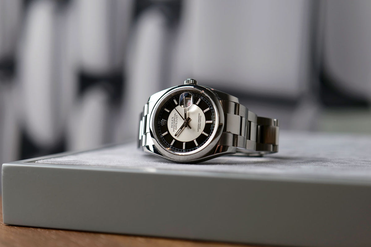 SÅLD – BEGAGNAD Rolex Datejust Tuxedo 36mm 116200