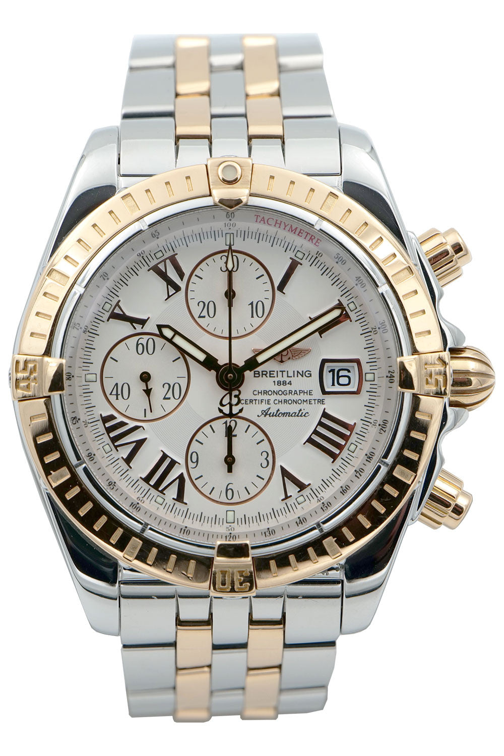 SÅLD - BEGAGNAD Breitling Chronomat Evolution stål & 18K roséguld C13356