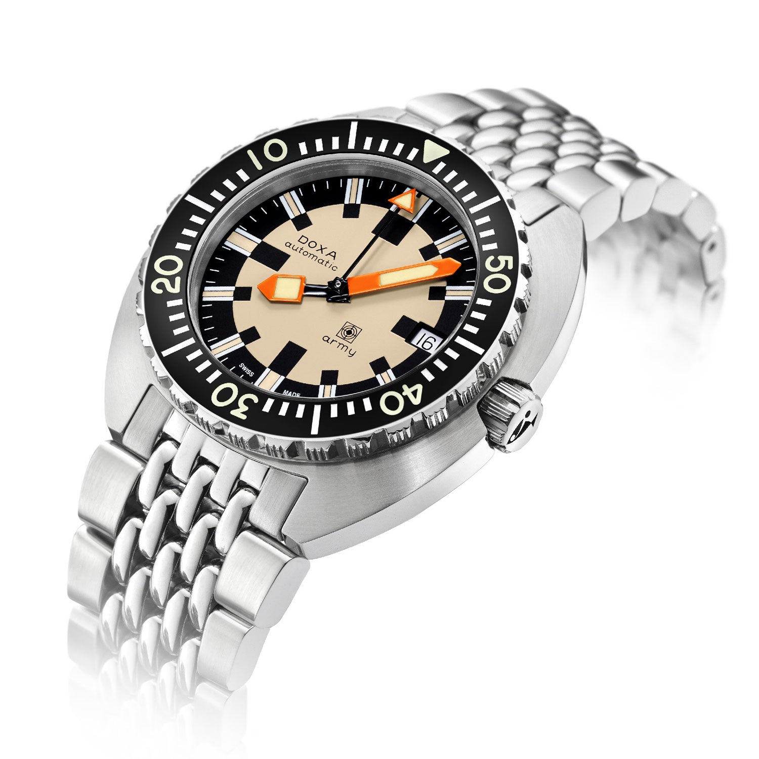 DOXA Army Black Steel Bezel & Bracelet 785.10.031.10