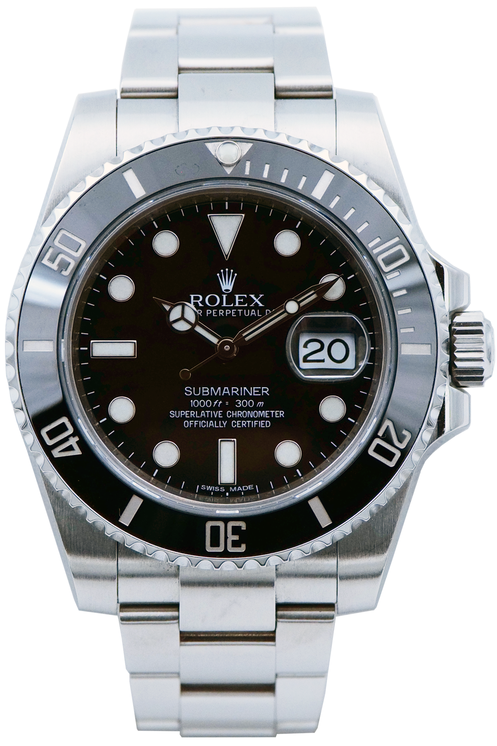 PRE-OWNED Rolex Submariner Date Black & Steel 116610LN Year 2013