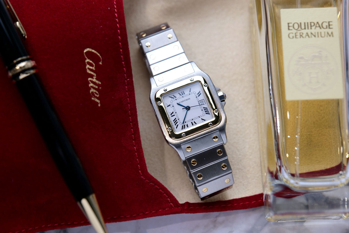 SOLD - PRE-OWNED Cartier Santos Galbee Gold & Steel 187901