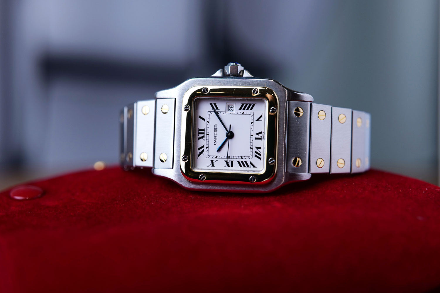 SOLD - PRE-OWNED Cartier Santos Galbee Gold & Steel 187901