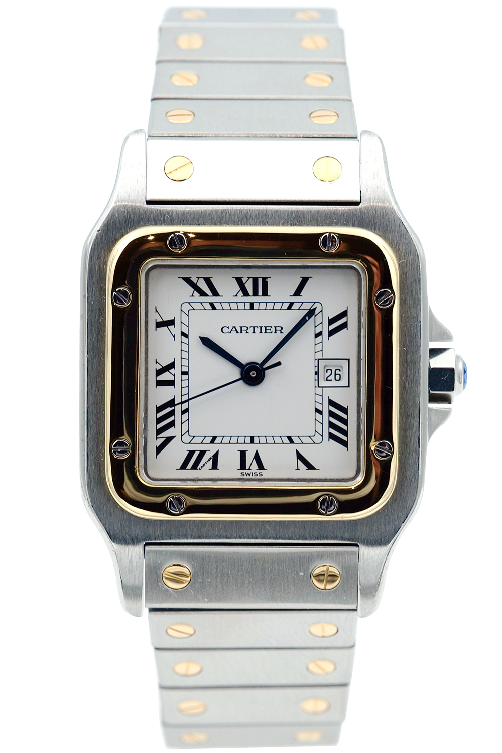 SOLD - PRE-OWNED Cartier Santos Galbee Gold & Steel 187901