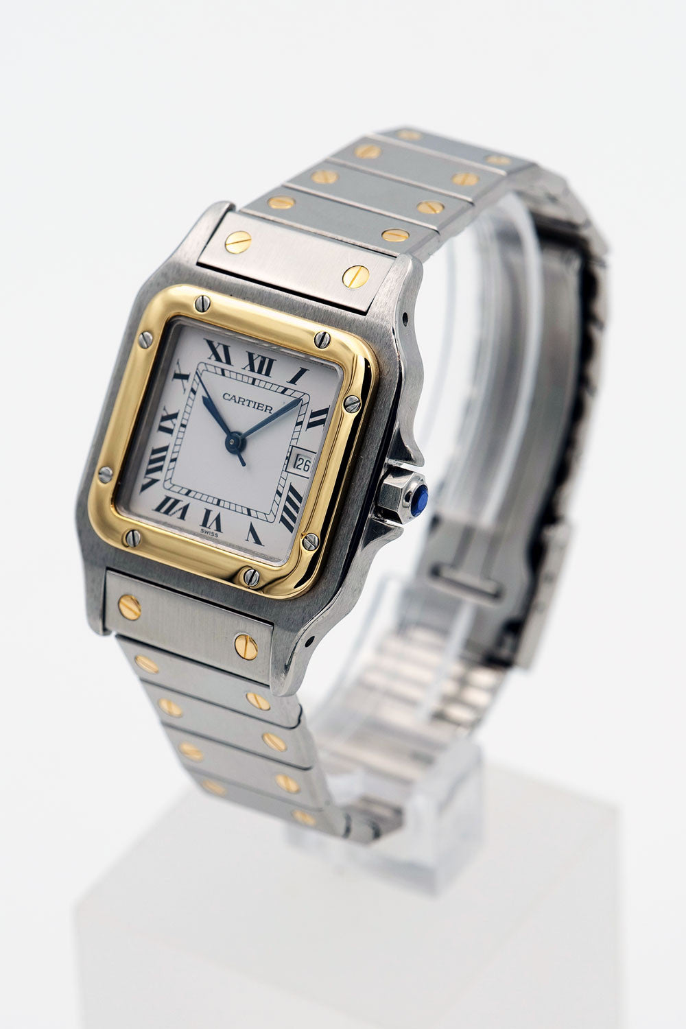 SOLD - PRE-OWNED Cartier Santos Galbee Gold & Steel 187901