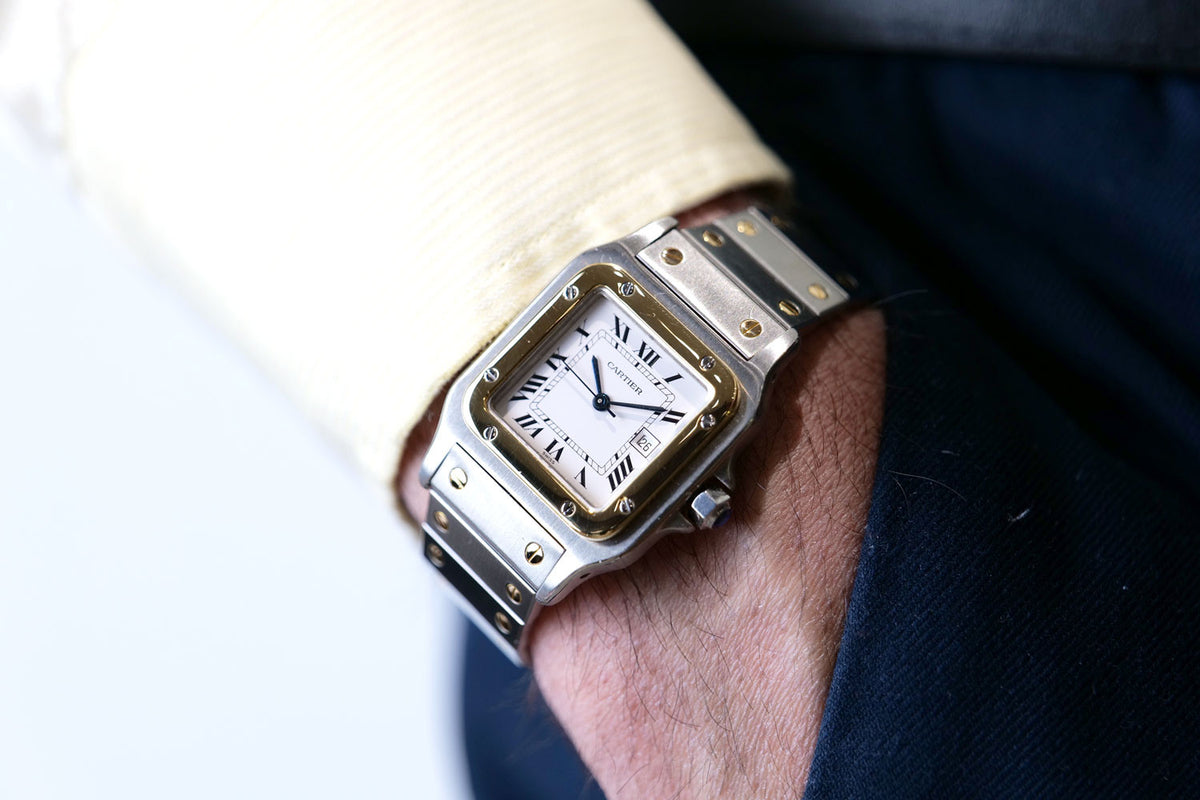 SOLD - PRE-OWNED Cartier Santos Galbee Gold & Steel 187901