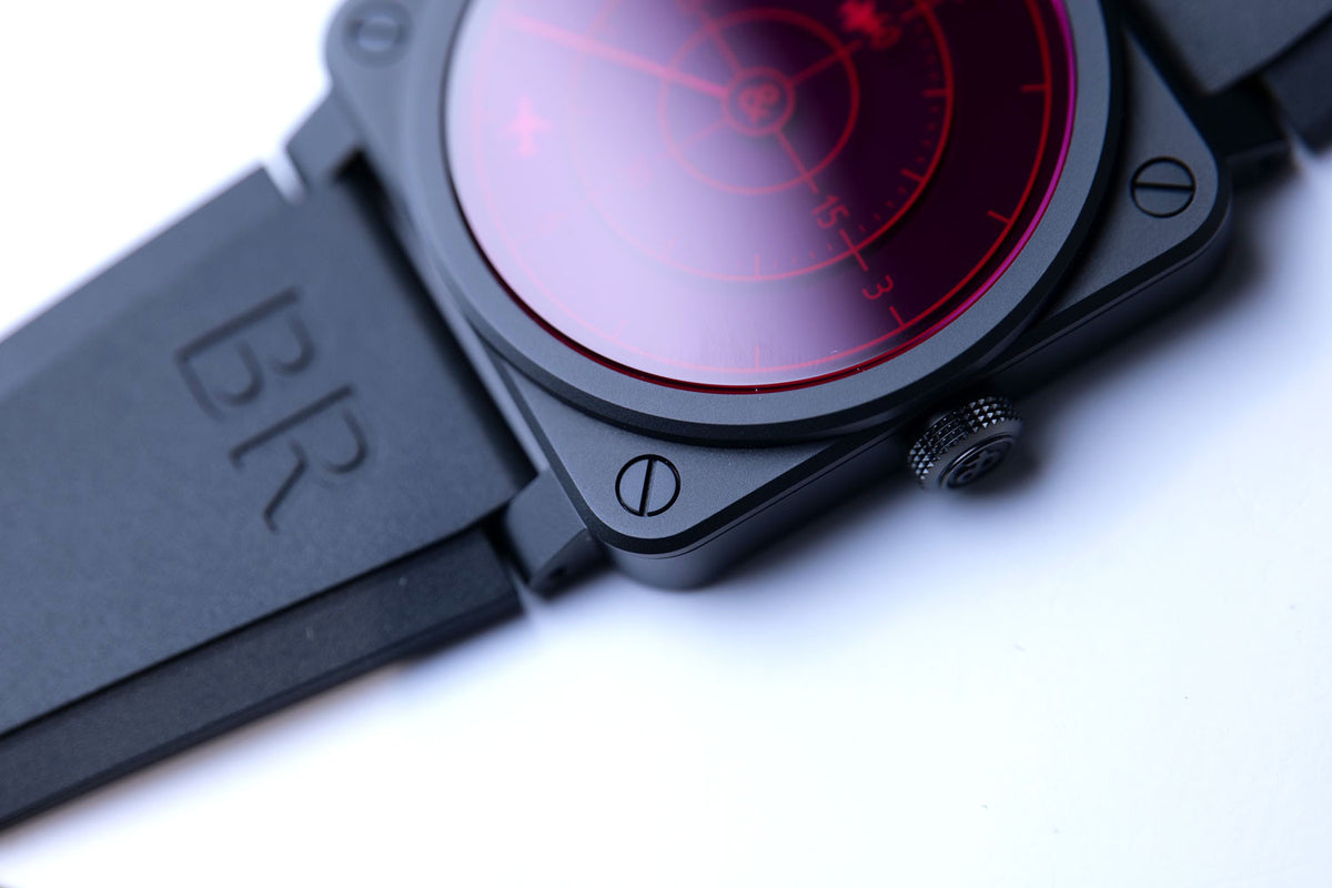 SÅLD - BEGAGNAD Bell&Ross Red Radar Ceramic Limited edition BR0392