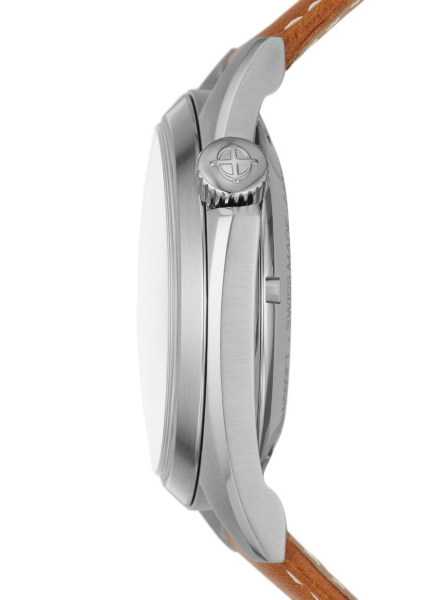 Zodiac Olympos STP 1-11 Swiss Automatic med tre visare brunt läder med grön urtavla ZO9713