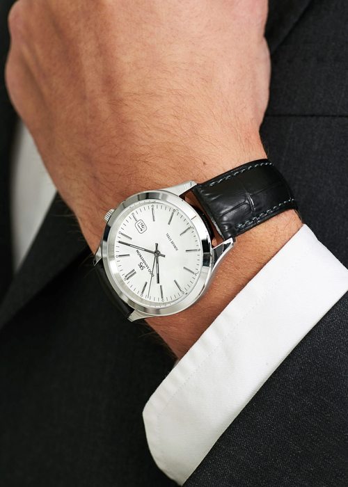 Sjöö Sandström Jubilee Steel Quartz 40mm White/Black Calf 019030