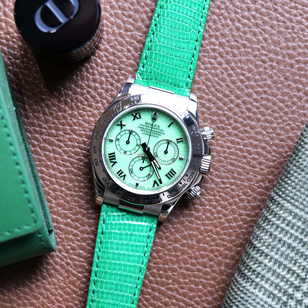 SOLD - Pre-owned Rolex Daytona Cosmograph Beach Green Dial 116519