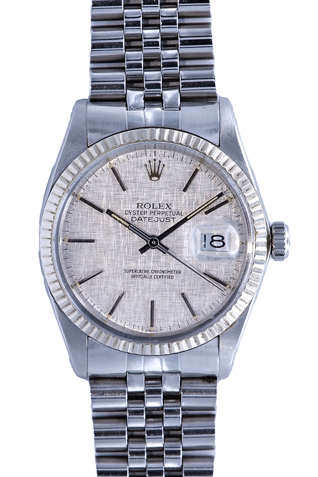 SOLD-PRE-OWNED Rolex Datejust 36mm Linen Dial 16014