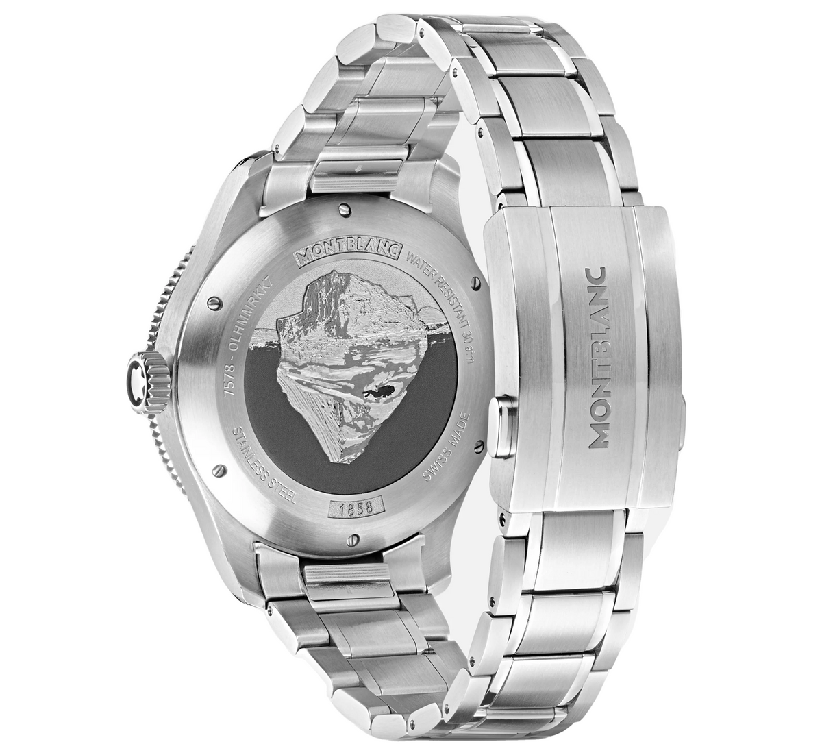Montblanc 1858 Iced Sea Blue Automatic Date MB129369