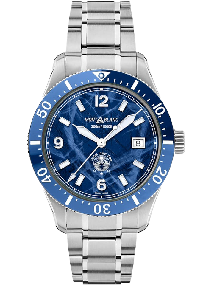 Montblanc 1858 Iced Sea Blue Automatic Date MB129369