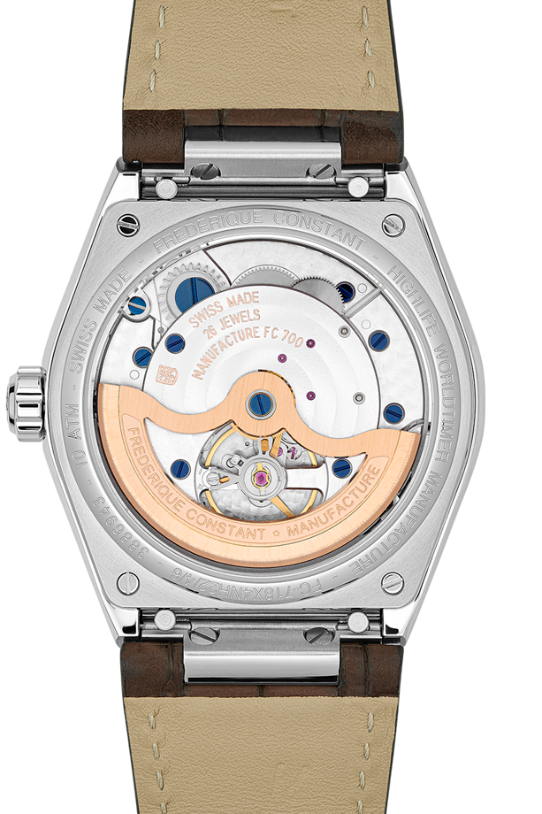 Frederique Constant Highlife Worldtimer Manufacturer 41mm Brown & Leather strap FC-718C4NH6