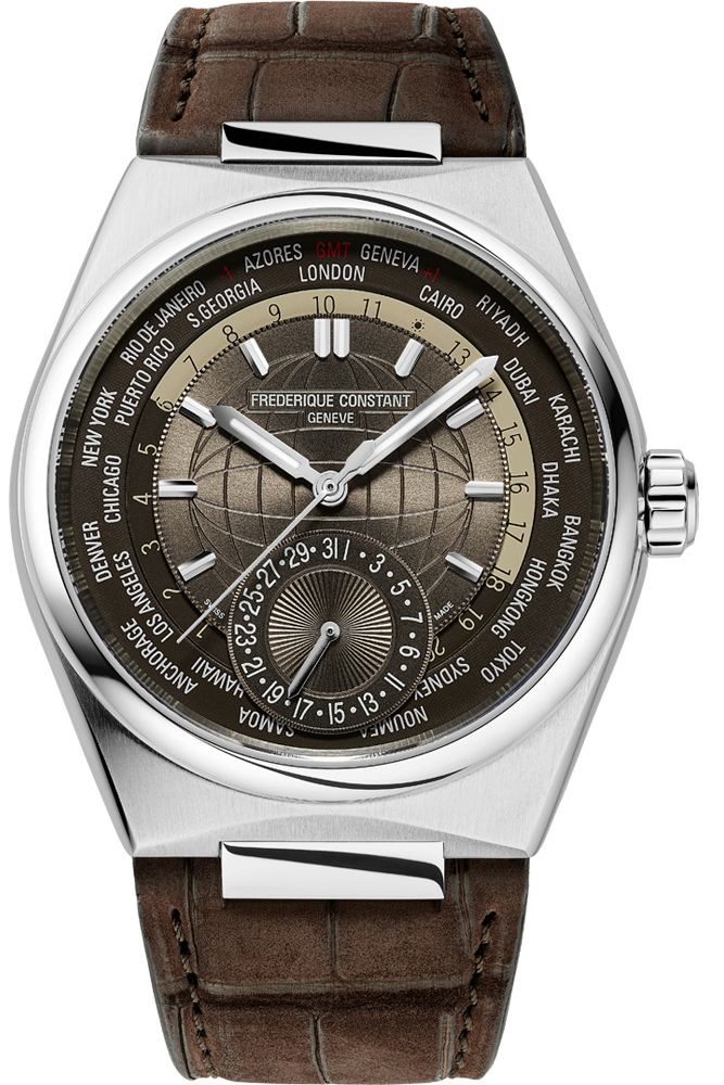 Frederique Constant Highlife Worldtimer Manufacturer 41mm Brown & Leather strap FC-718C4NH6