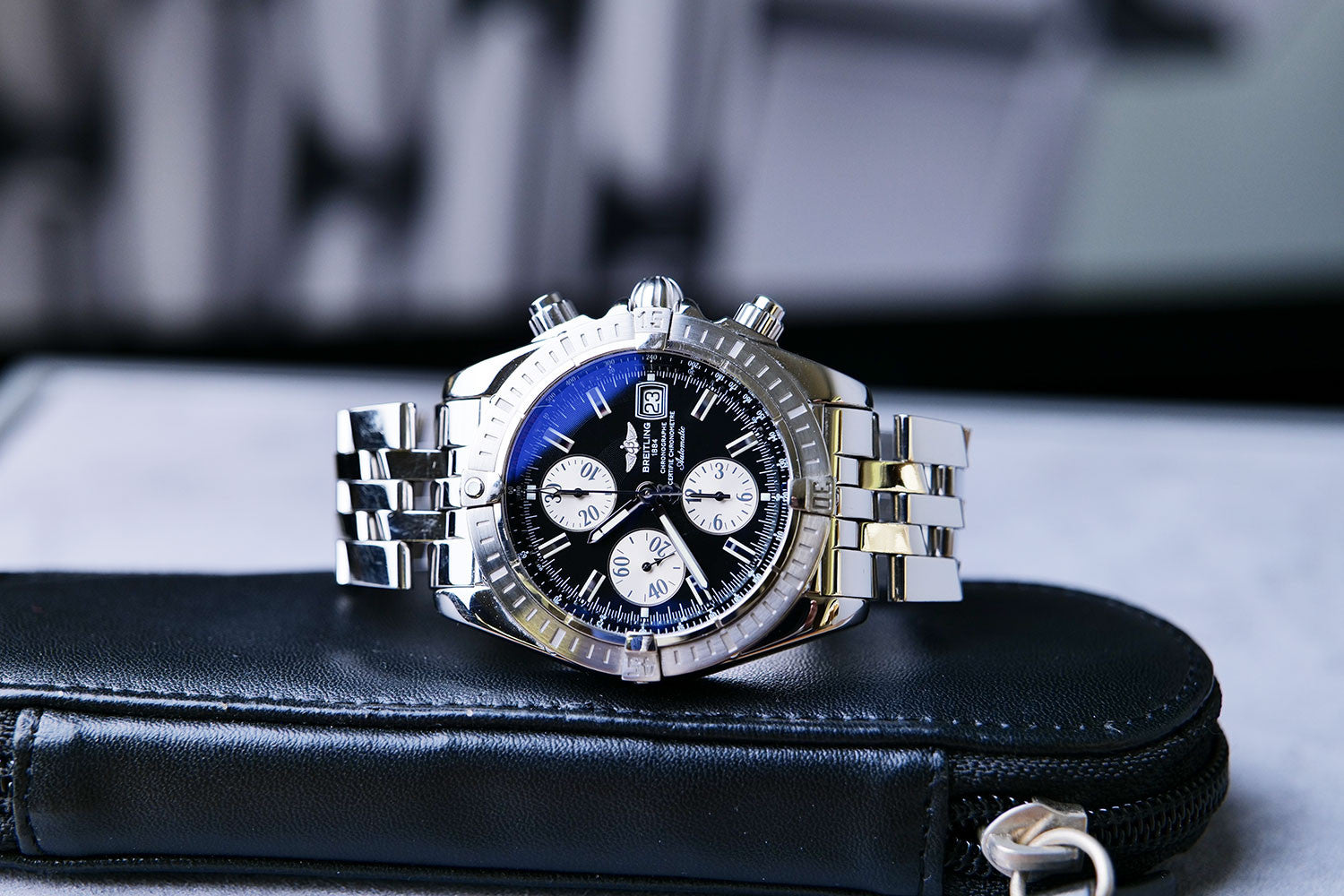 BEGAGNAD Breitling Chronomat Evolution 44mm Svart & rostfritt stål A13356