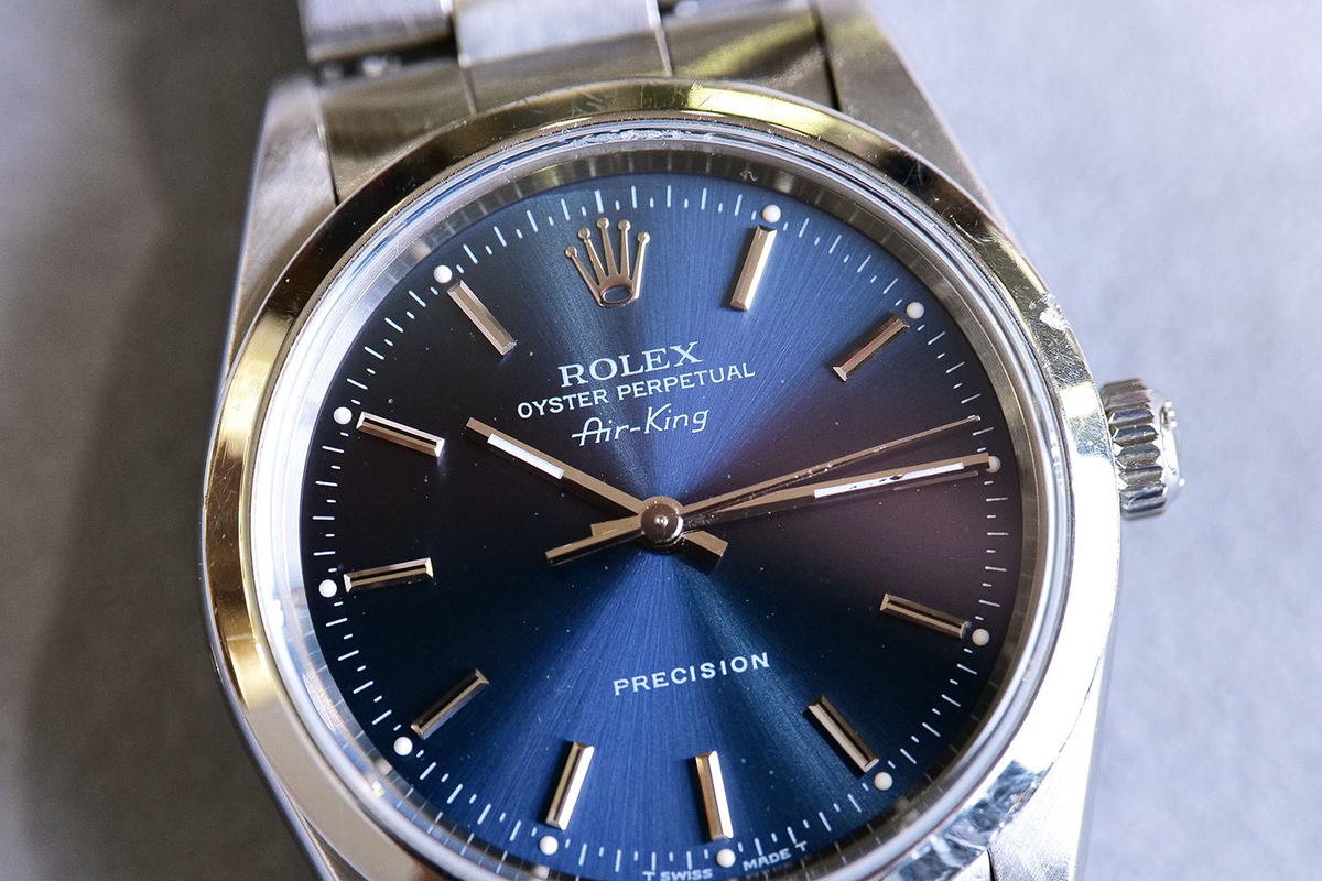 SOLD PRE-OWNED Rolex Air King 34mm Blue & Steel 14000