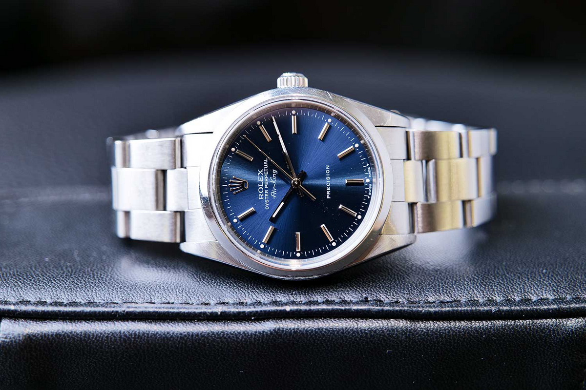 SOLD PRE-OWNED Rolex Air King 34mm Blue & Steel 14000