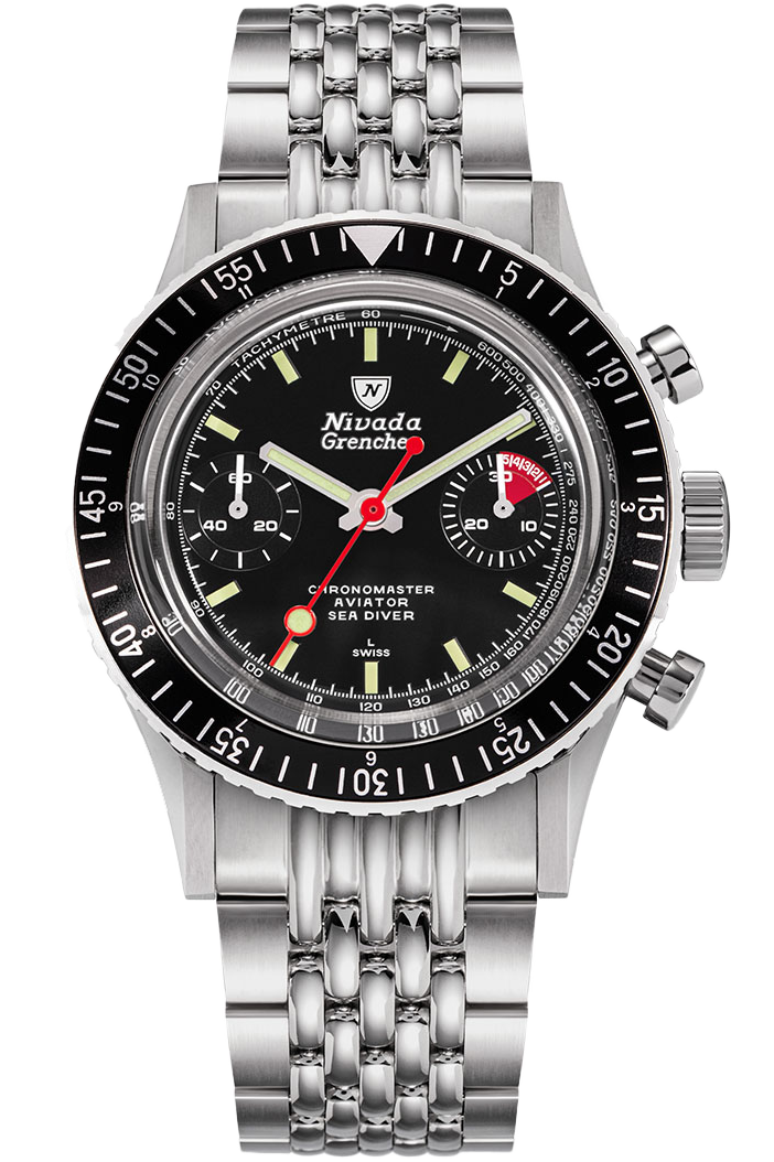 Nivada Grenchen Chronomaster 38mm Lollipop Manual Beads Of Rice Bracelet 86011M04