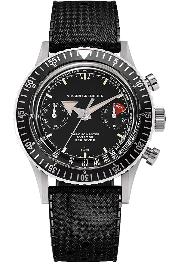 Nivada Grenchen Chronomaster Broad Arrow Automatic Rubber Strap 86002A01