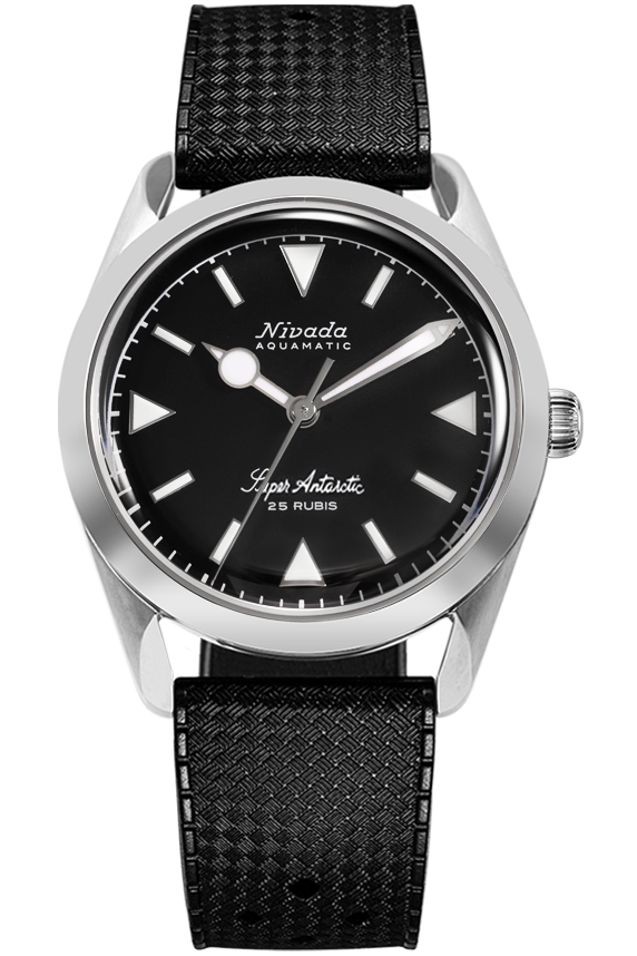 Nivada Grenchen Super Antarctic Black & Rubber Strap 32025A01