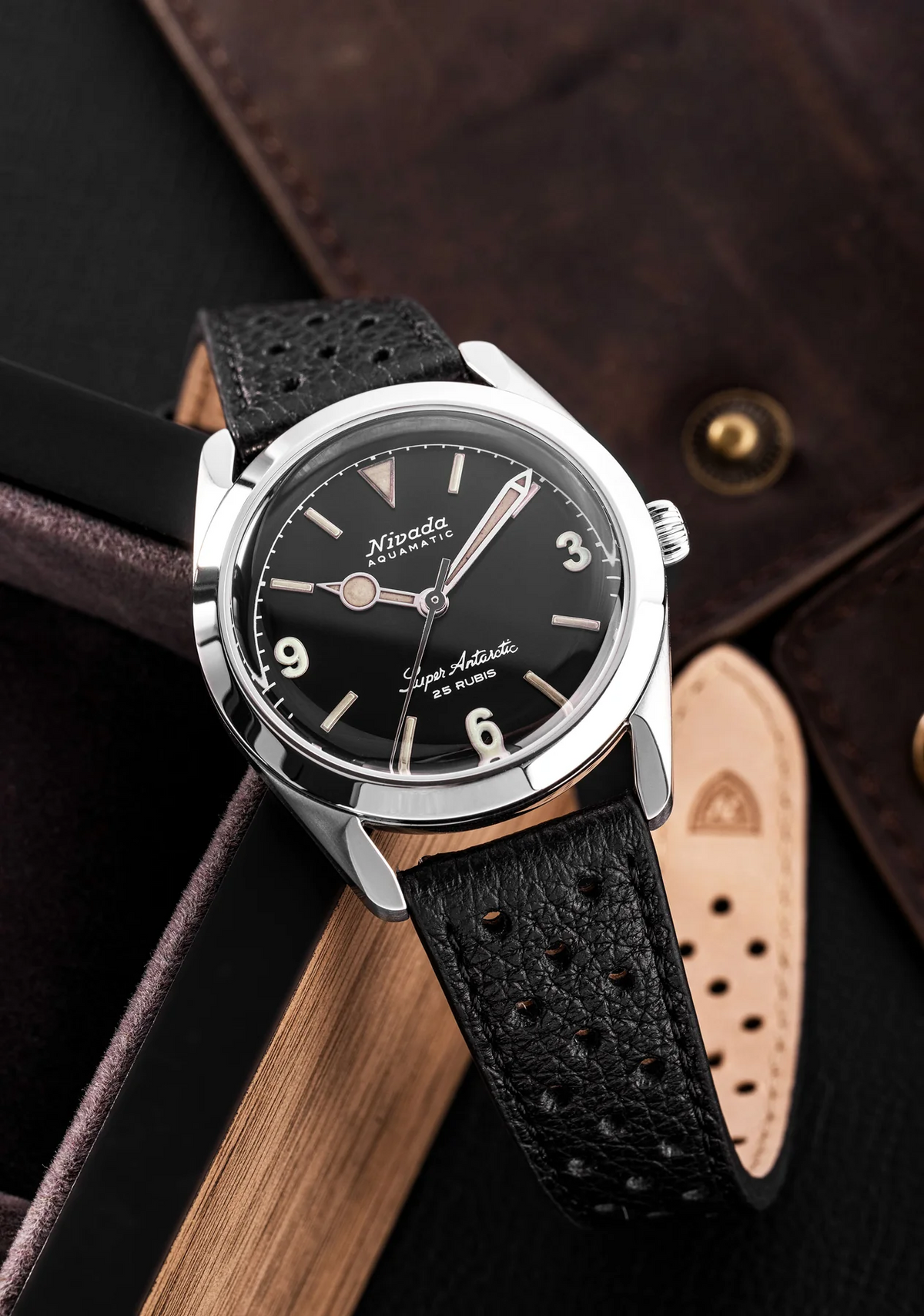 Nivada Grenchen Super Antarctic 3.6.9 Vintage Effect & Black Strap 32032A10
