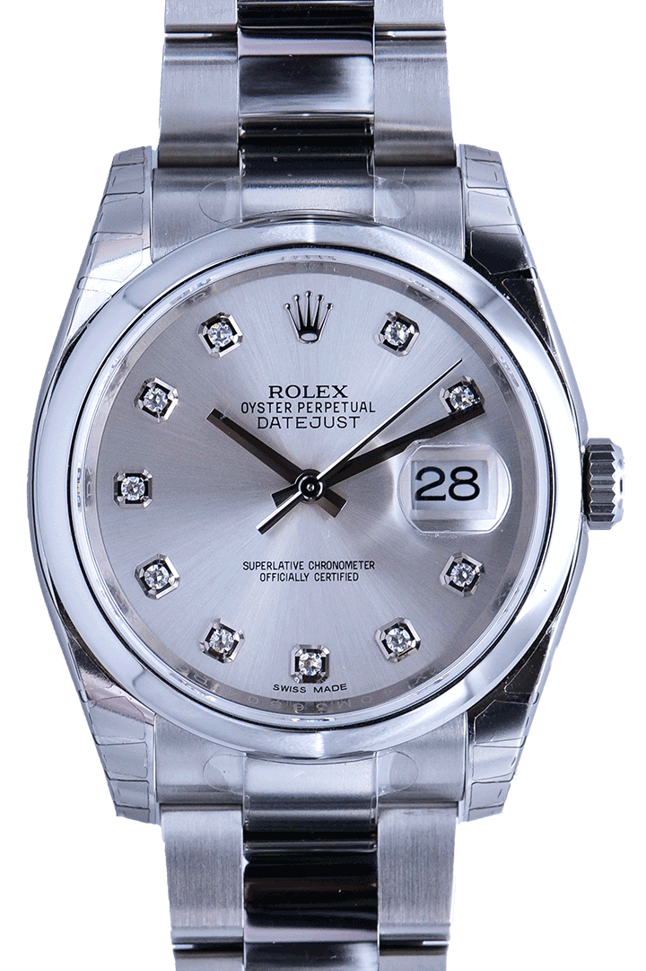 SÅLD - BEGAGNAD Rolex Datejust 36mm Stål och Silver 116200