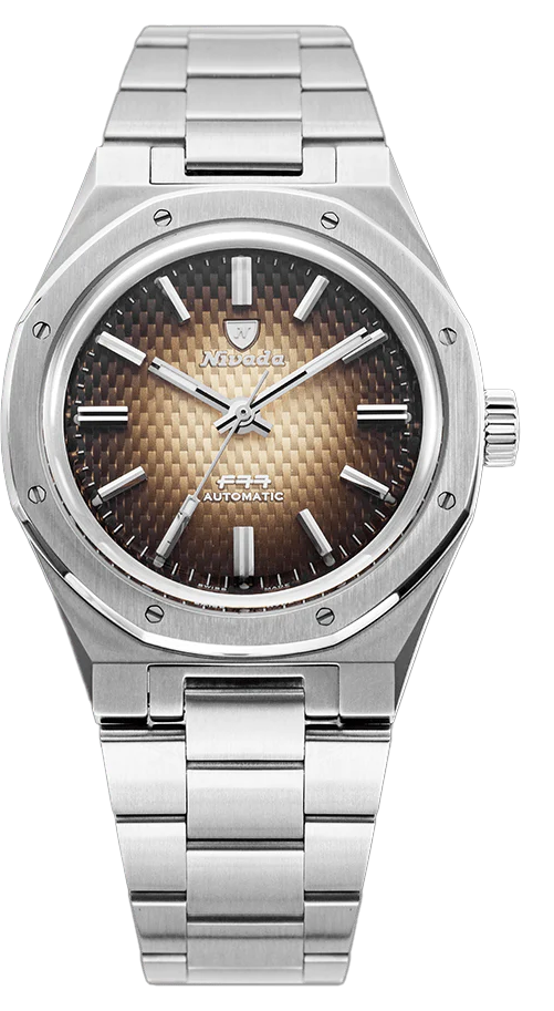 Nivada Grenchen F77 Automatic, Brun utan datum 68002A77