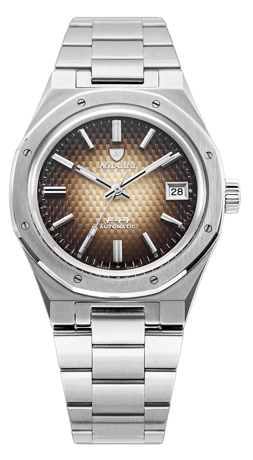 Nivada Grenchen F77 Automatic Brown med datum 69002A77