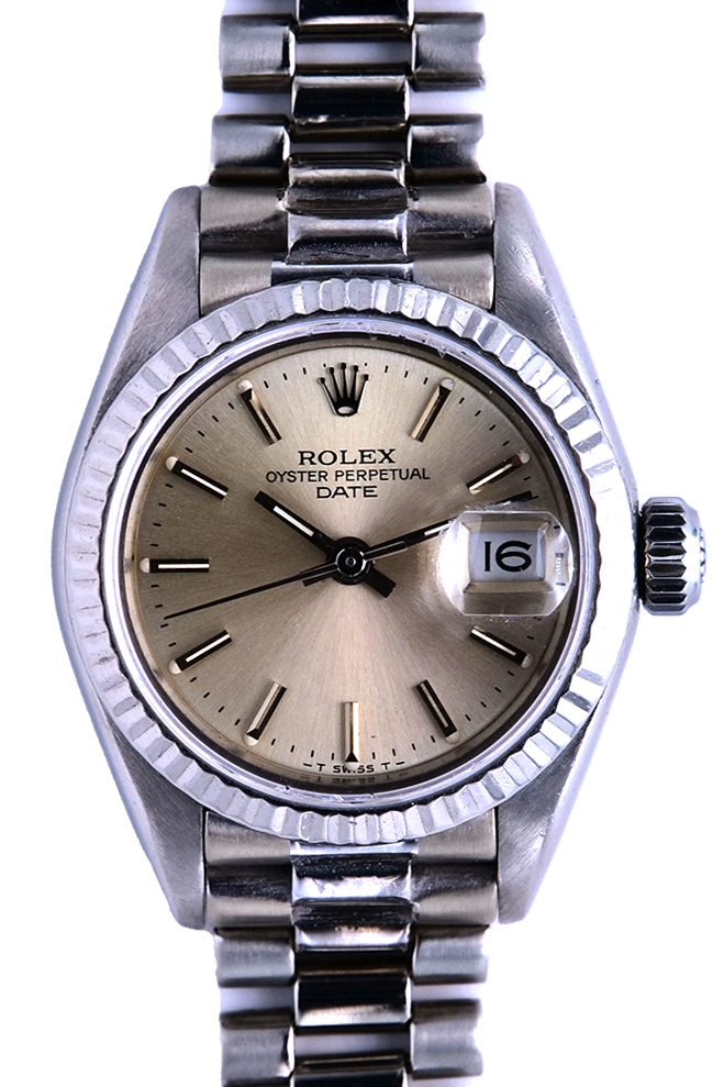 PRE-OWNED Rolex Lady-Date Silver 69179