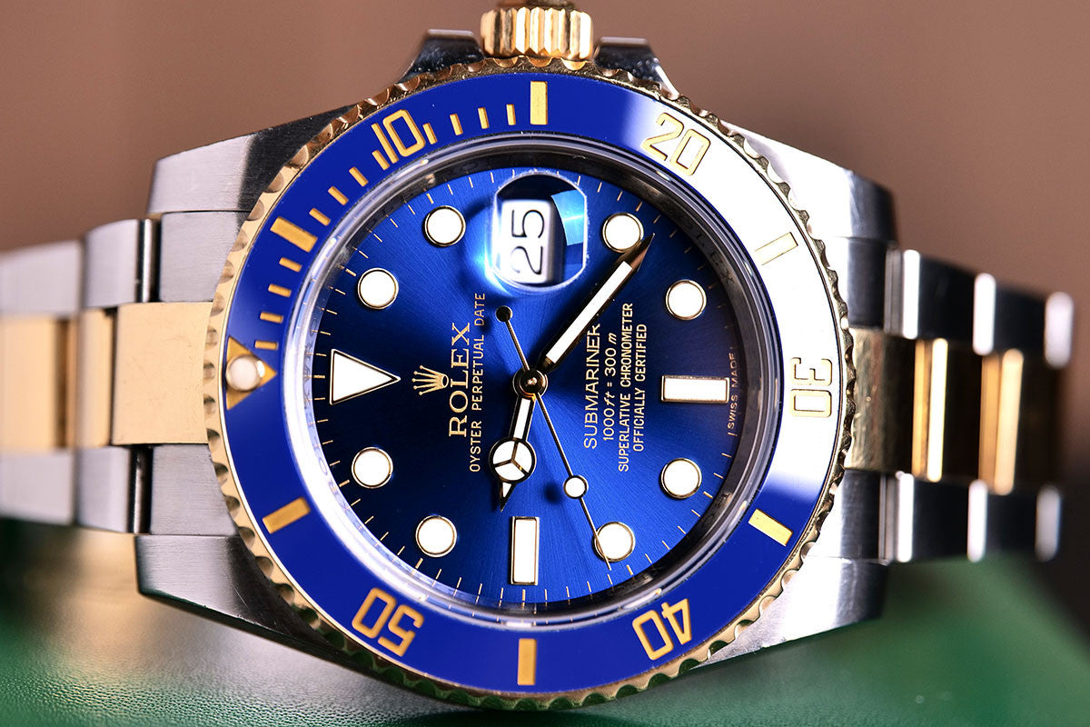 PRE-OWNED Rolex Submariner Blue Gold & Steel 116613LB
