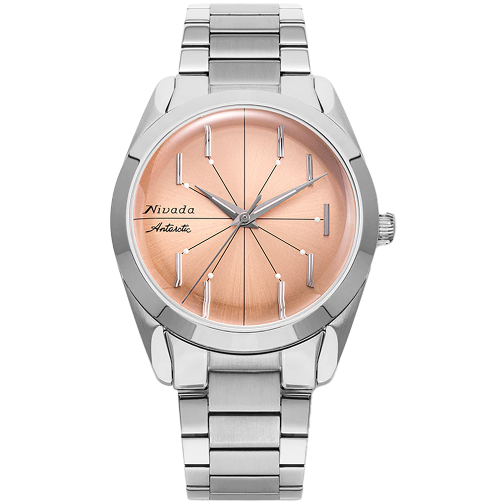 Nivada Grenchen Antarctic Spider Salmon utan datum Flat Link