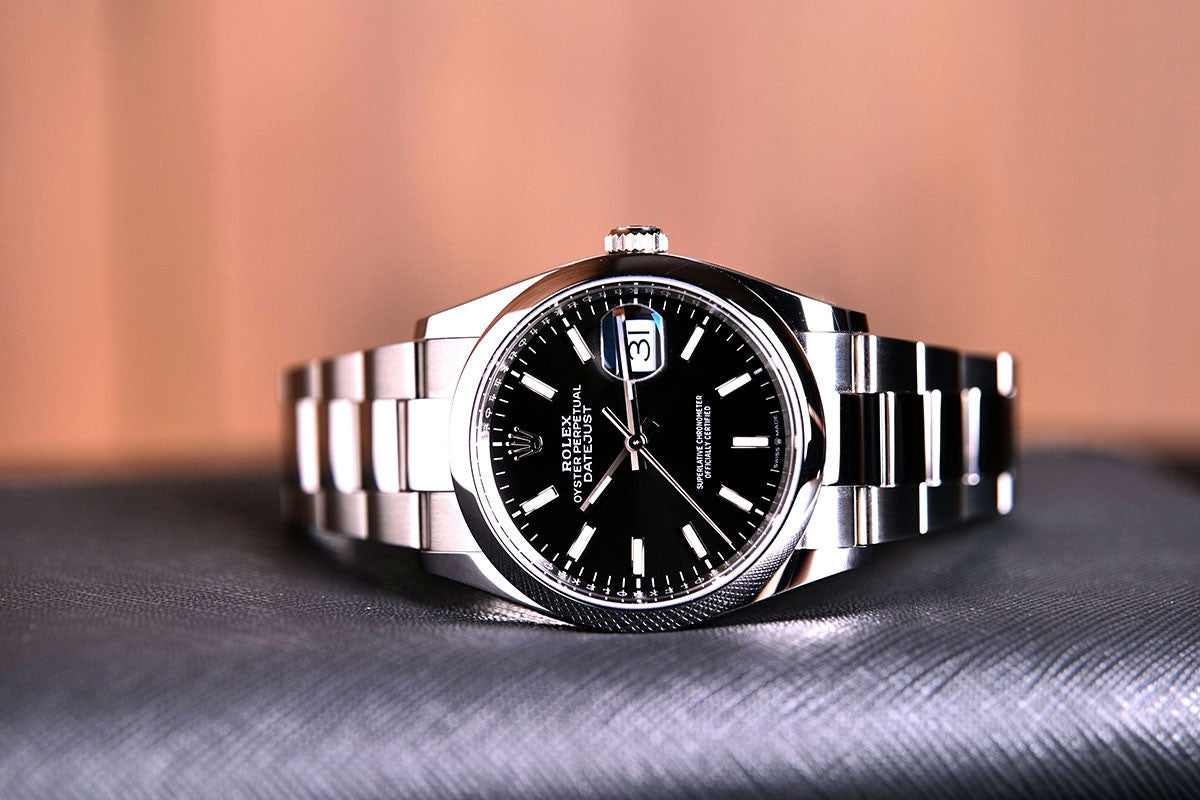BEGAGNAD Rolex Datejust 36mm svart & stål Ref 126200