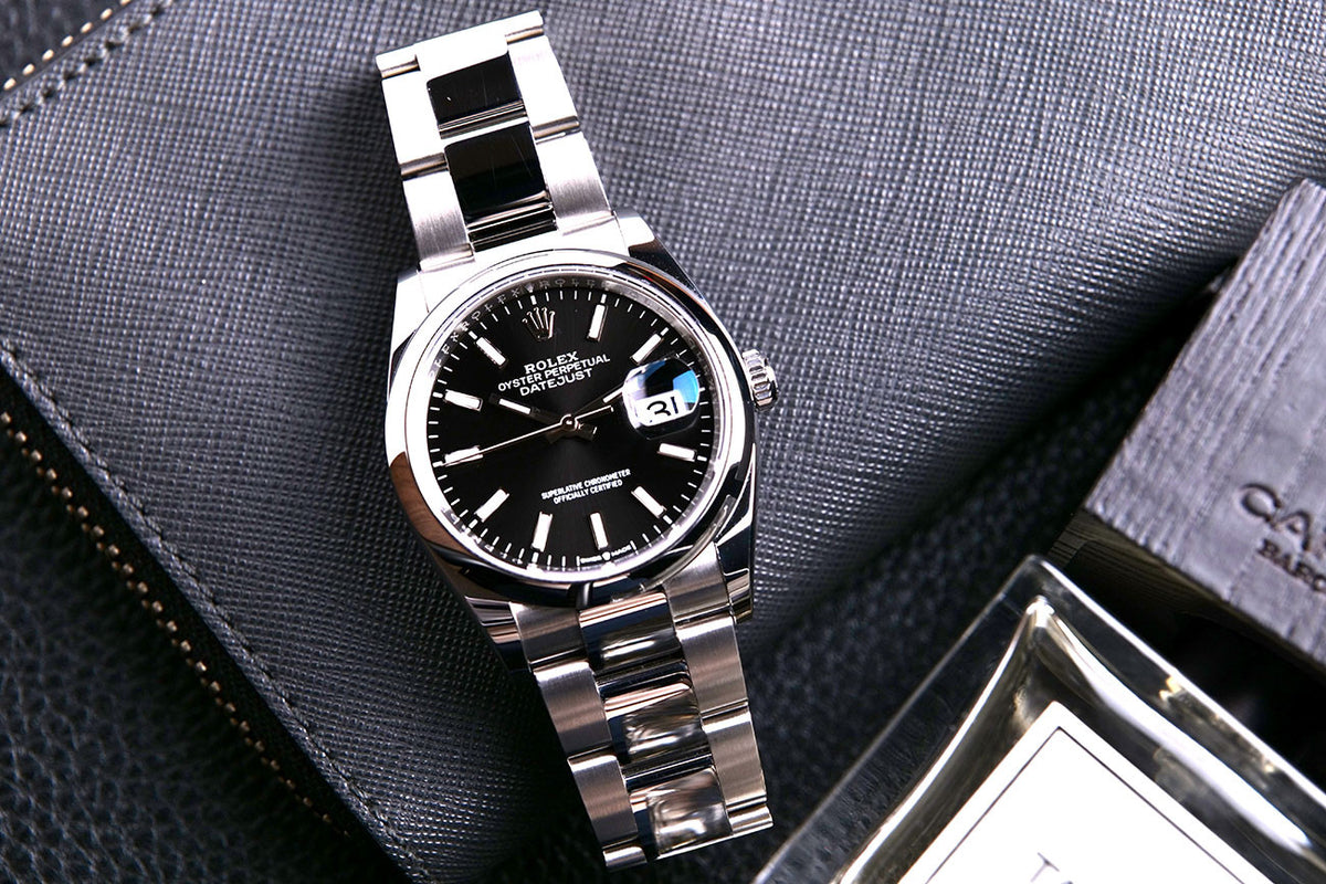 BEGAGNAD Rolex Datejust 36mm svart & stål Ref 126200