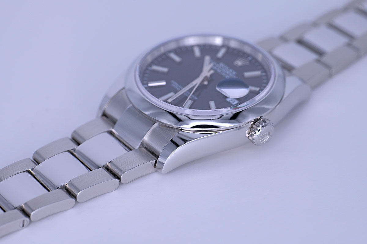 BEGAGNAD Rolex Datejust 36mm svart & stål Ref 126200