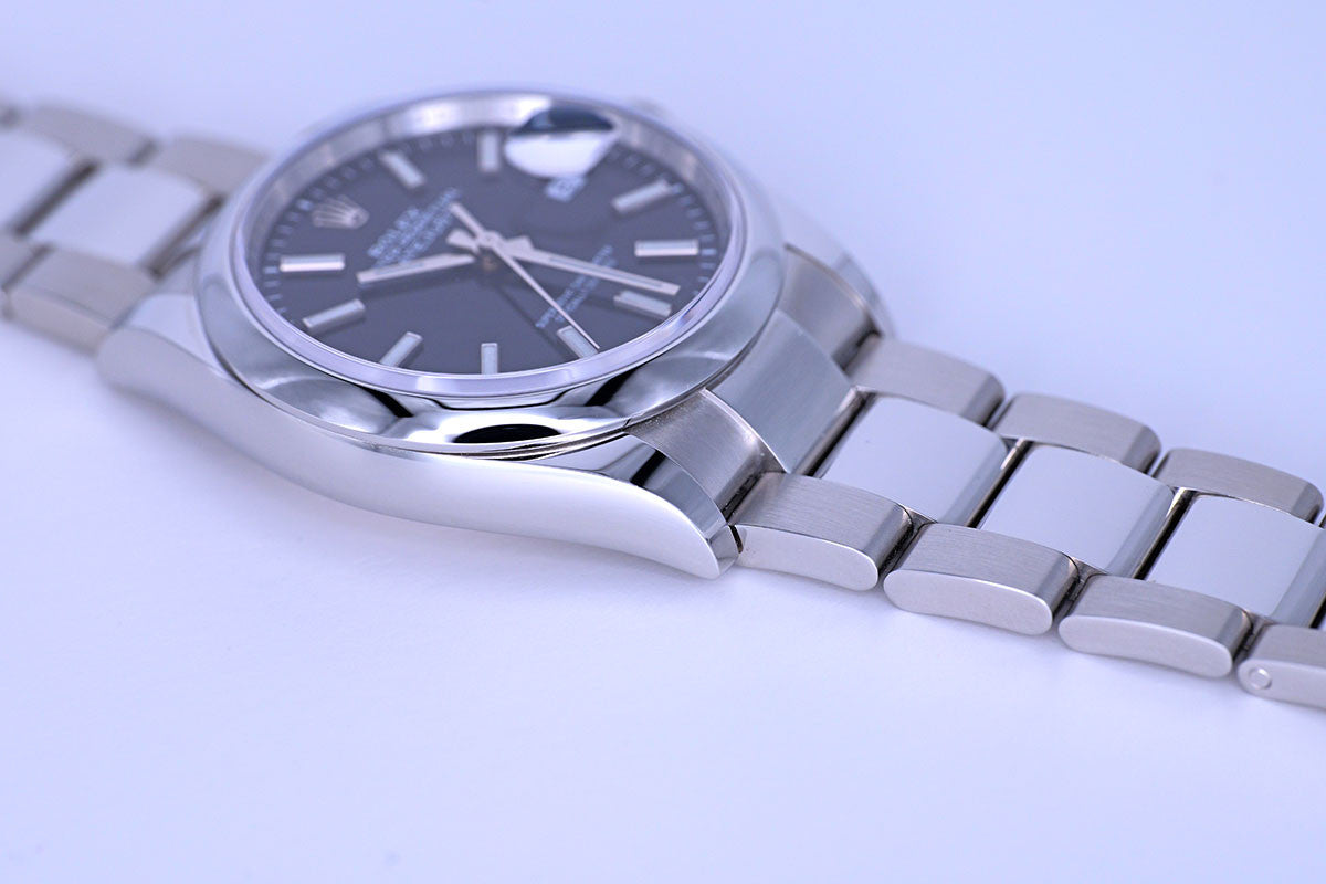 BEGAGNAD Rolex Datejust 36mm svart & stål Ref 126200