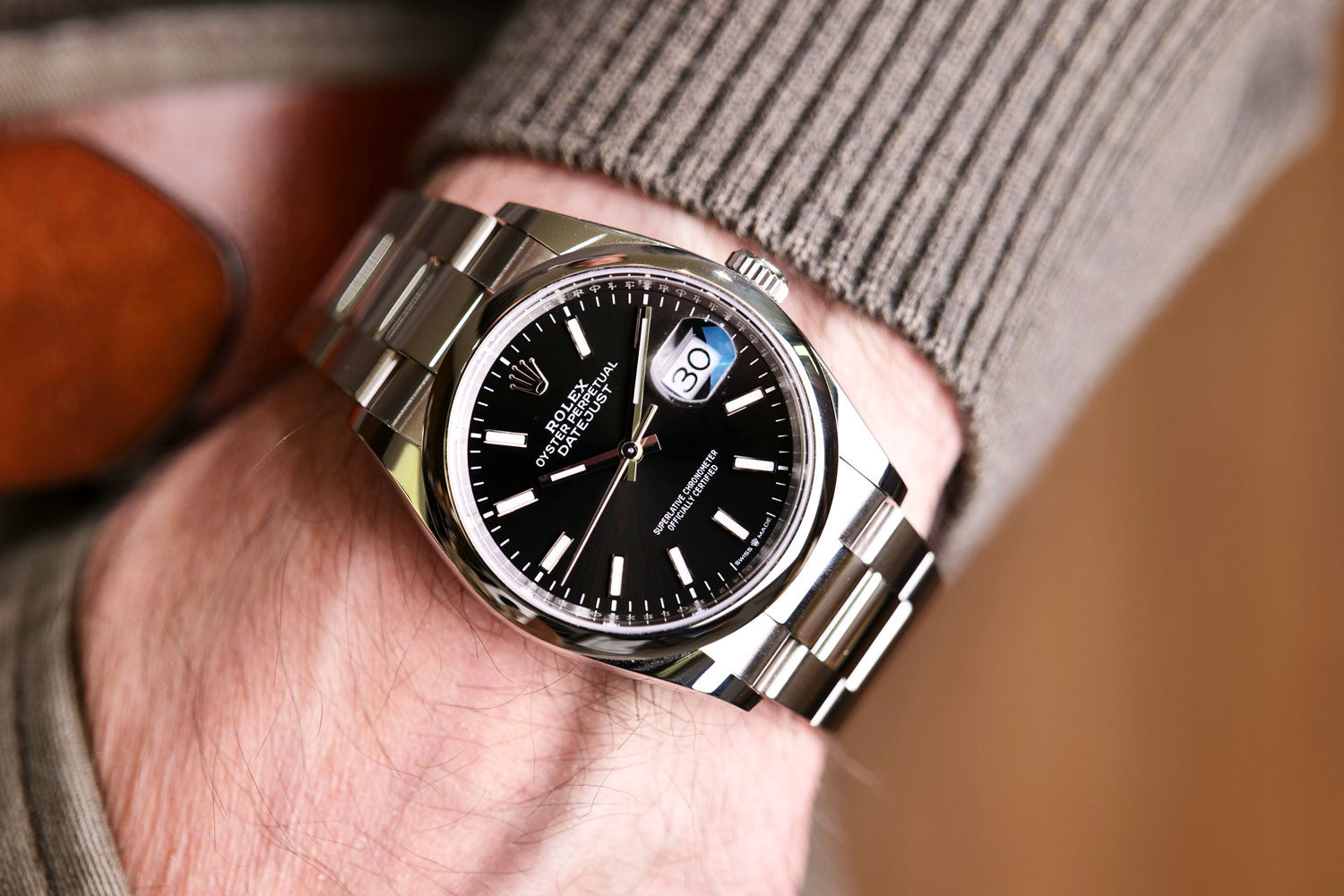BEGAGNAD Rolex Datejust 36mm svart & stål Ref 126200
