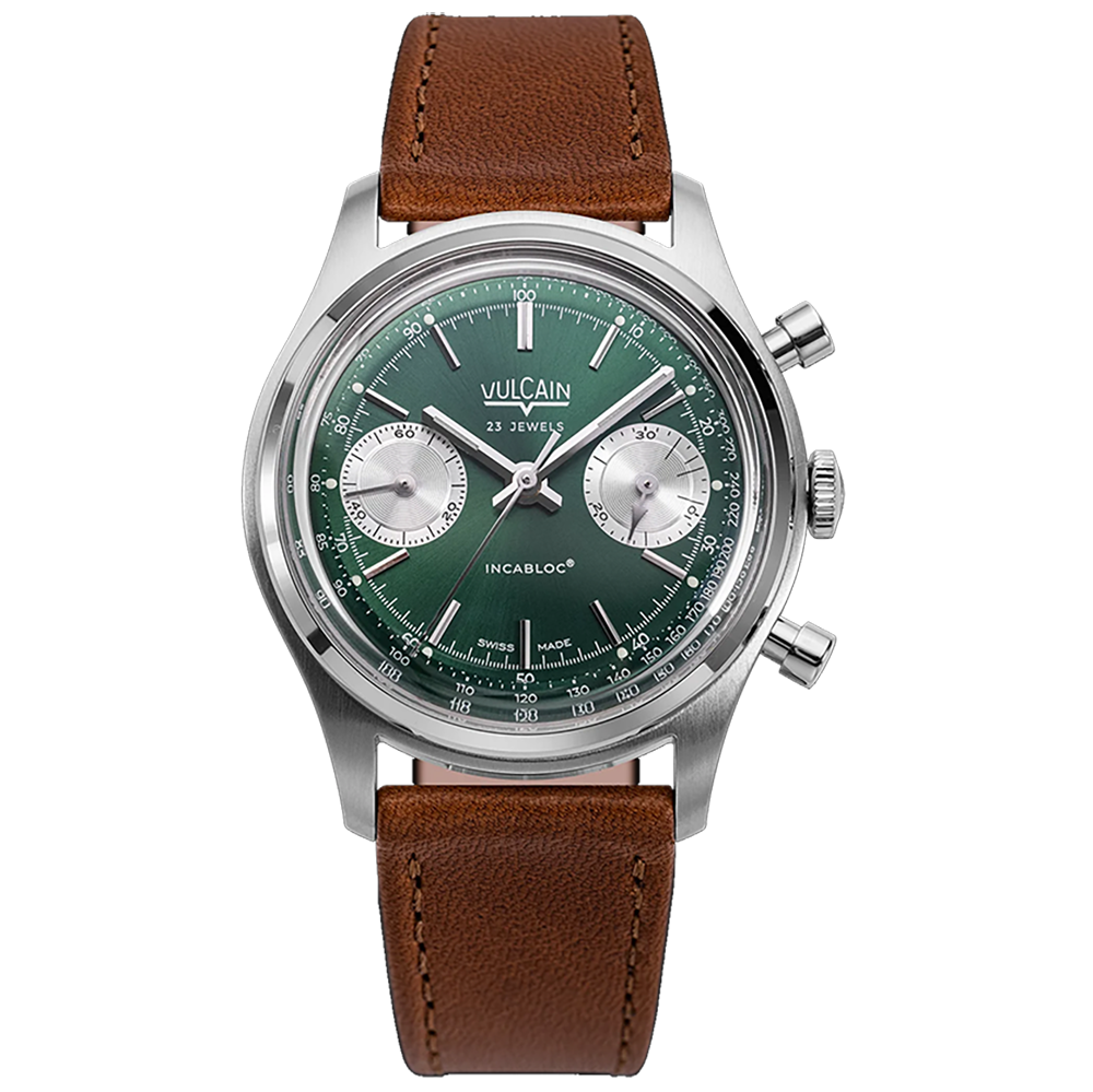 Vulcain Chronograph 1970s Green & Brown Limited Edition 640109A90.BAC207