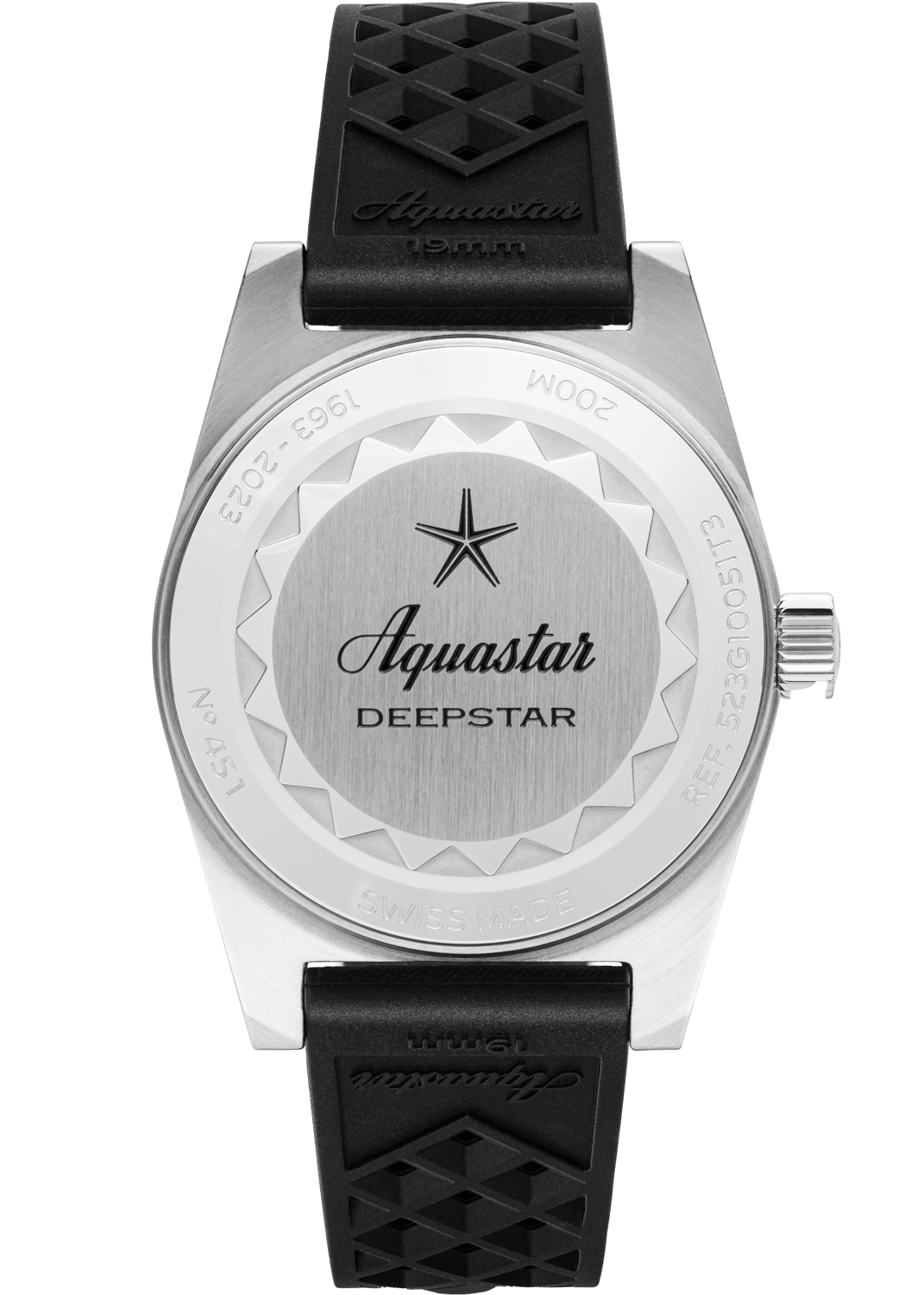 Aquastar Model 60 Re-edition Svart & Komplett Paket med Armband och Rem
