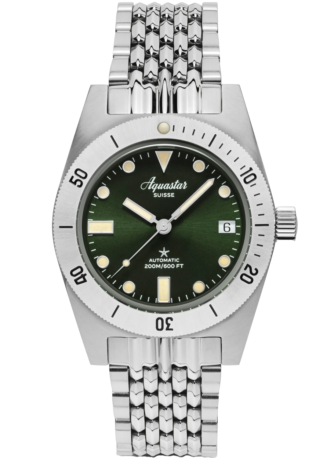 Aquastar Model 60 Greenwich Edition grön och BOR-armband